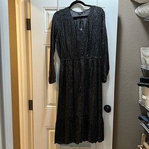 Rails drawstring waist long sleeve dress.